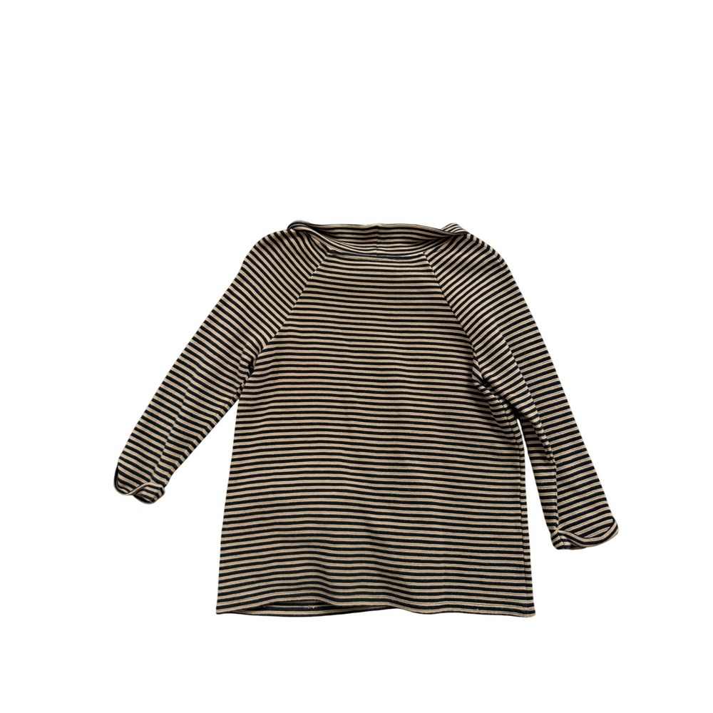 Boden Striped Long Sleeve Sweater Size‎ 8 Brown Black Classic Knit Casual Chic